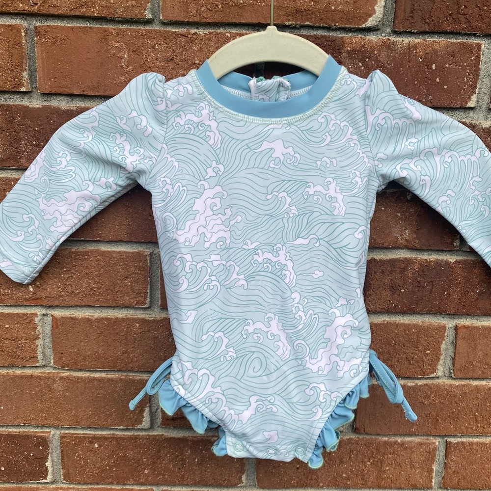 Caden Lane Aqua and Lavender Kids Rashguard